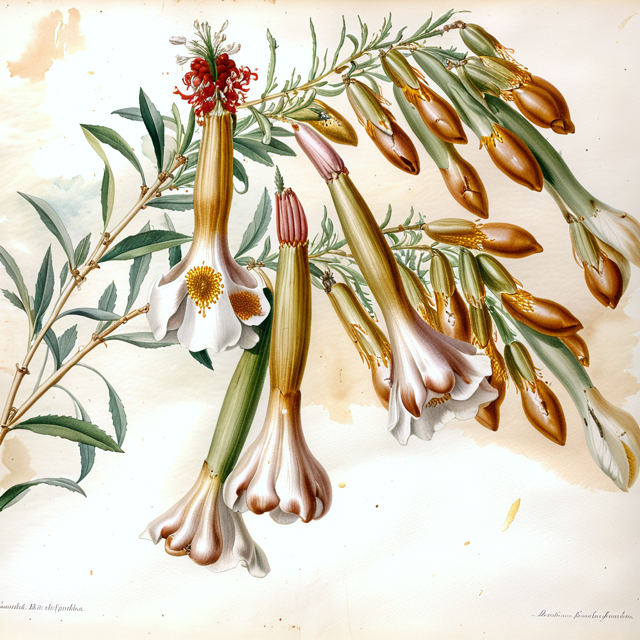 Ilustración botánica de Cantua buxifolia