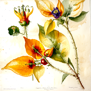 Ilustración botánica de Rocoto