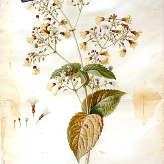 Ilustración botánica de Collinsonia canadensis