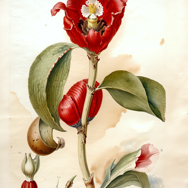 Ilustración botánica de Costus spicatus