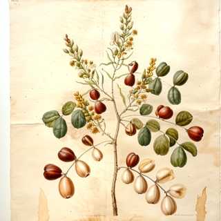 Ilustración botánica de Palo de Campeche